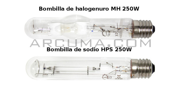 Bombilla de sodio y de halogenuro metalico de 250W